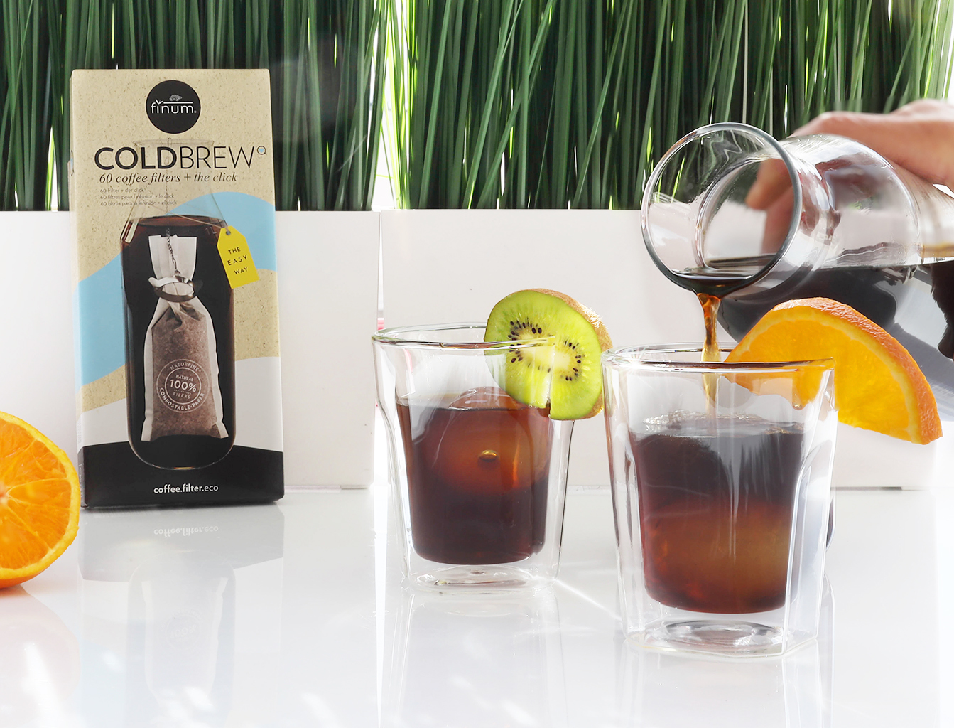 Finum COLDBREW Kaffee Filter 60 Stück - Cold Brew Kaffeebereiter Mit CLICK