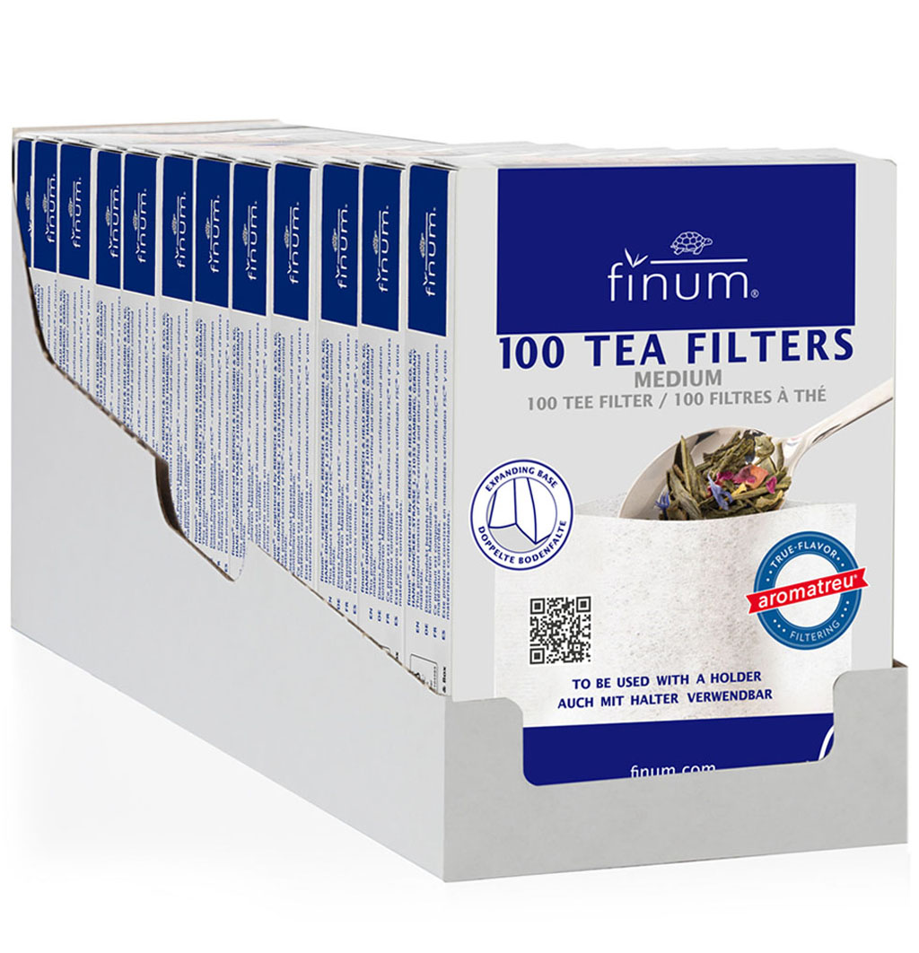  Finum Disposable Paper Tea Filter Bags for Loose Tea, White,  Large, 100 Count : Home & Kitchen